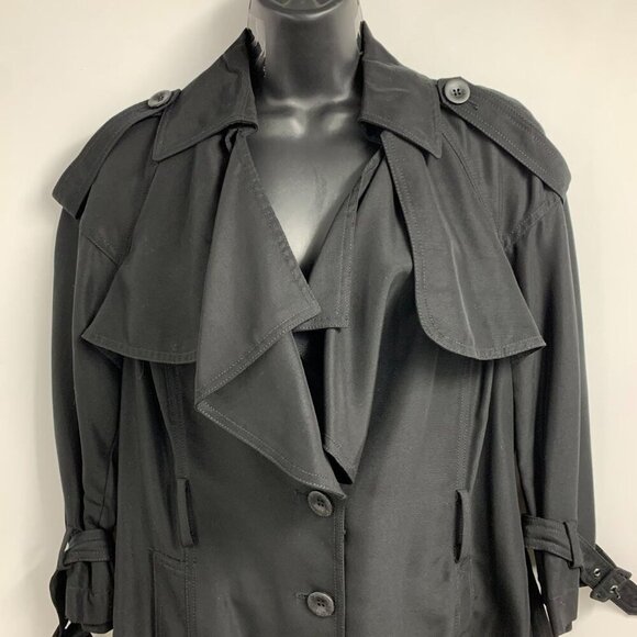 Bebe Women's Short Trench Button Up Flowy Coat Size X NWT - Picture 4 of 14